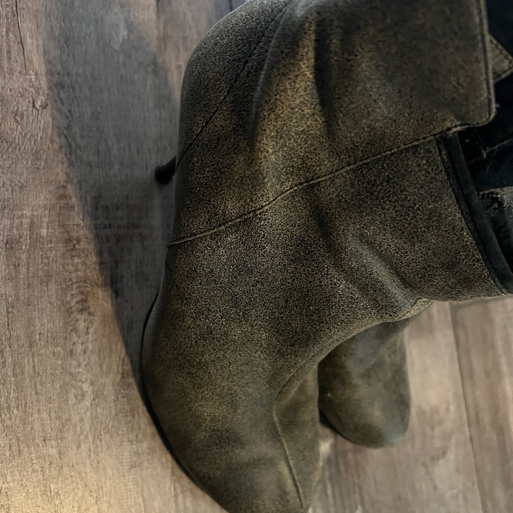 Diesel Dark Gray Leather Boots